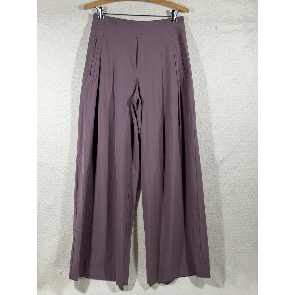 Athleta Brooklyn Heights Womens 4 Mauve Wide Leg Pants Travel Athleisure
